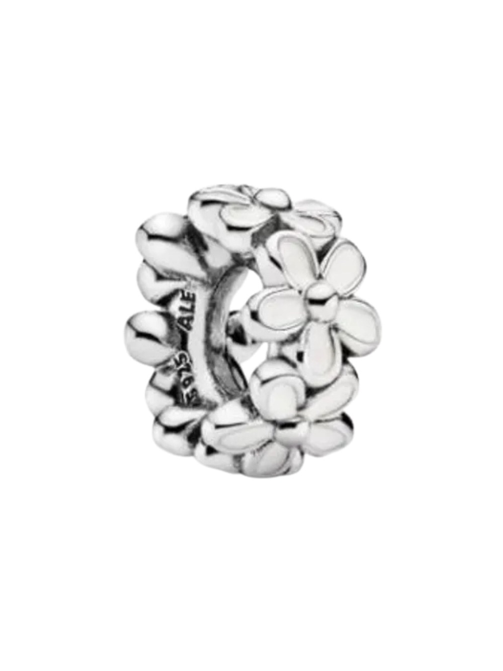 New Pandora White Daisy Flower Spacer Charm